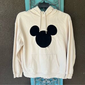 Cream Black Disney H&M Mickey Mouse Logo Pullover Sweatshirt Women's Size Small